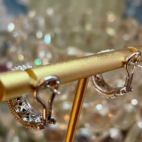 🤩 NWOT Judith Ripka CZ Rhodium Over Sterling Silver Haute Earrings 0.56ctw - Picture 5 of 7